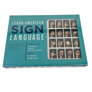 Learn American Sign Language By Arlene Rice Book Flash Cards New